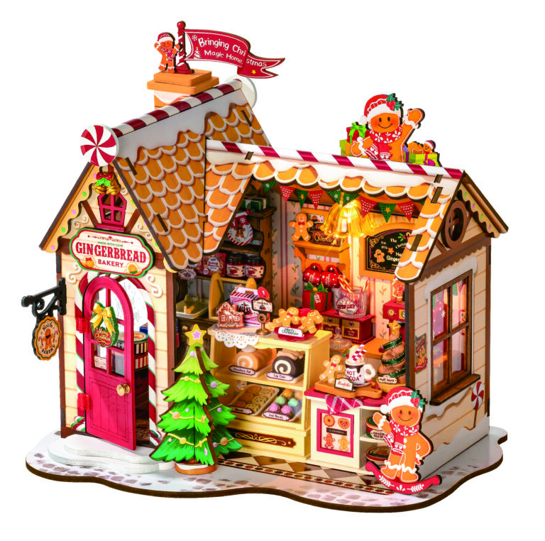 DIY Huisjes, Kerst
Robotime, Gingerbread House, DIY Miniatuurhuis, DG176, 23,5×17,5×22 cm
Kerst is pas compleet met een Gingerbread DIY huisje, ook wel peperkoek huisje genoemd. Je ruikt de heerlijke geur al zodra je het huisje ziet. Een Gingerbread huisje maken is een superleuke en feestelijke activiteit! Alle benodigde spullen zitten in de verpakking inclusief een stap-voor-stap handleiding met afbeeldingen om dit leuke huisje te maken.
Geef dit bouwpakket cadeau of ga ‘m zelf maken!
Laat je nu verrassen door dit mooie, nieuwe bouwpakket van Robotime!