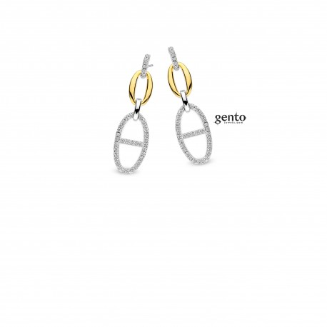 Oorbellen bicolor zilver van Belgische gento collectie