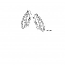 Oorbellen creool zilver met zirconium