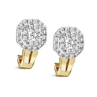 Oorringen geel en wit goud 18kt met flanders diamanten