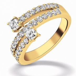 Ring geel goud 18kt met diamanten.Flanders collection