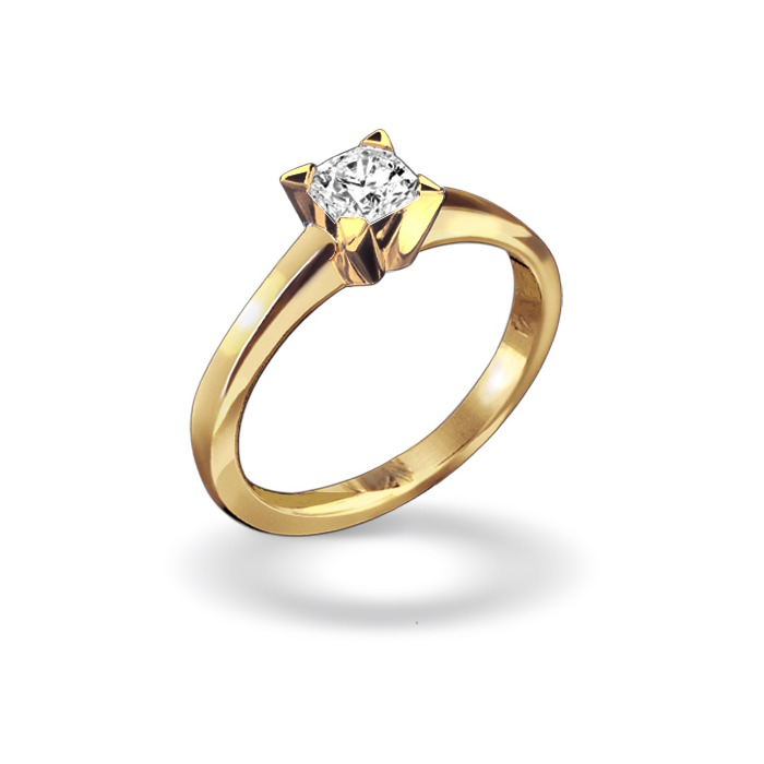 Ring geel goud 18kt met flanders briljant