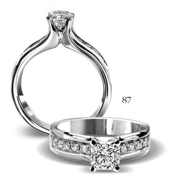 Ring  wit  goud 18kt met flanders briljant