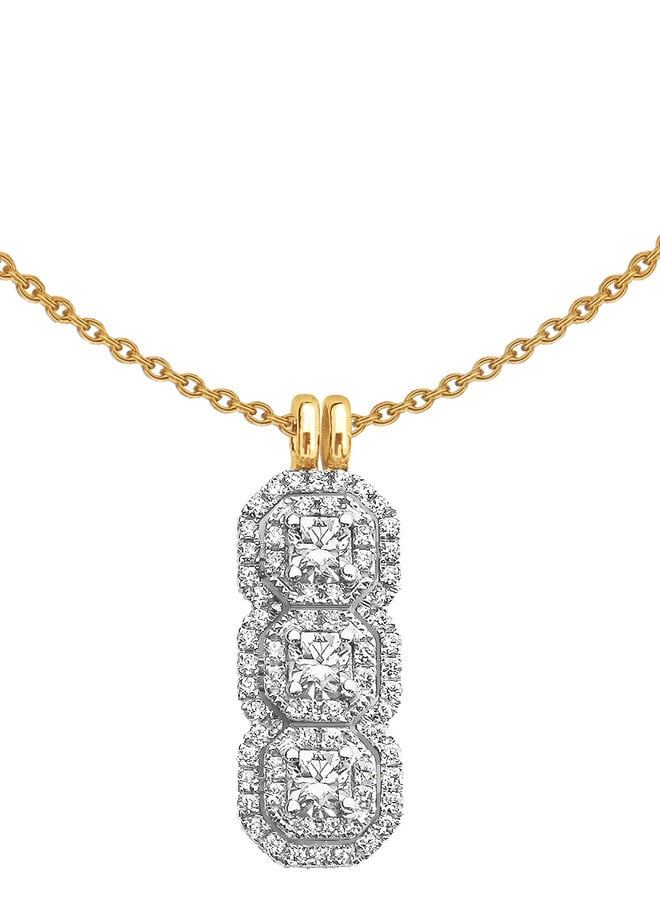 Ketting en hanger in goud 18kt met flanders diamanten