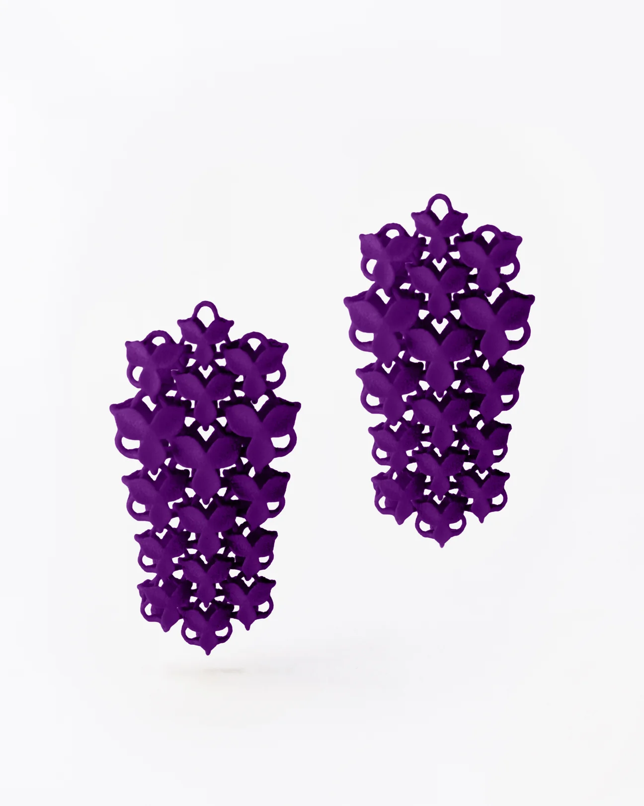 Fabnora Blossom small oorring aanhanger aubergine purple