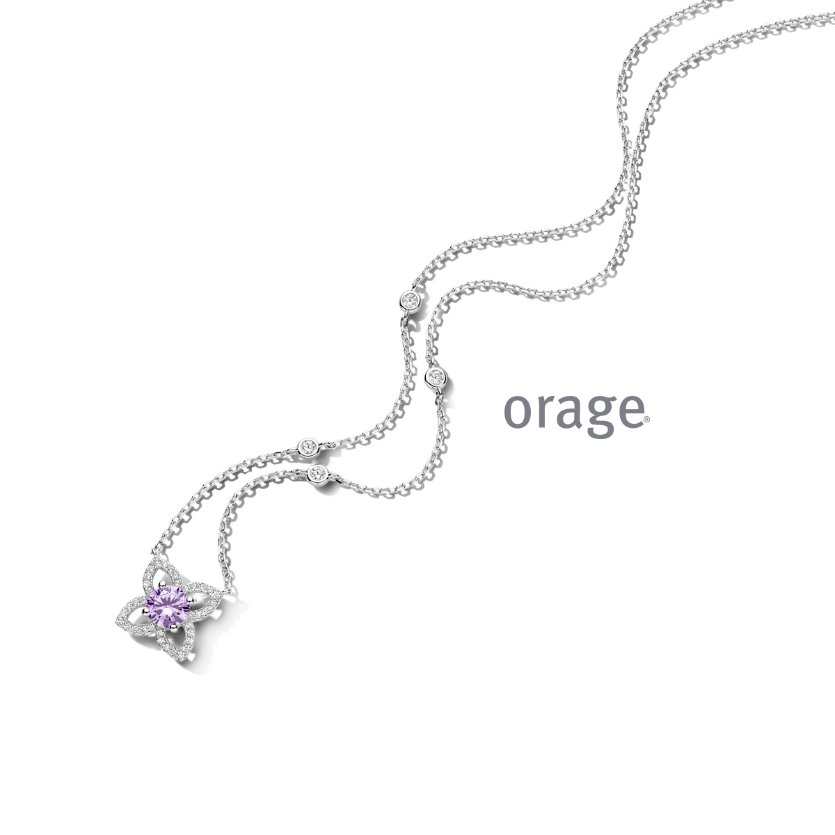 Ketting 925 rh CZ (V/14)