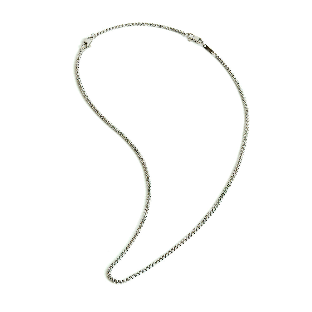 Vita Silver (3mm boxketting) halsketting van het merk Gemini.
De lengte is 54+10 cm.