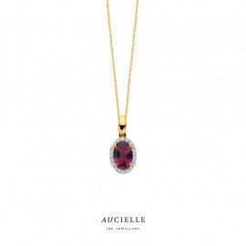 Hanger YG Diam 0.06ct Rhodolite
Ketting niet inbegrepen