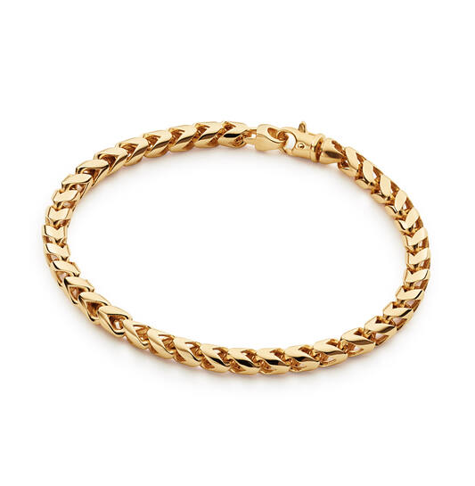 Zilver vergulde schakel armband, ook in 19cm leverbaar.