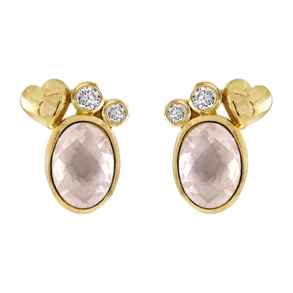 Rabinovich verguld zilveren oorknop "Lovely"
