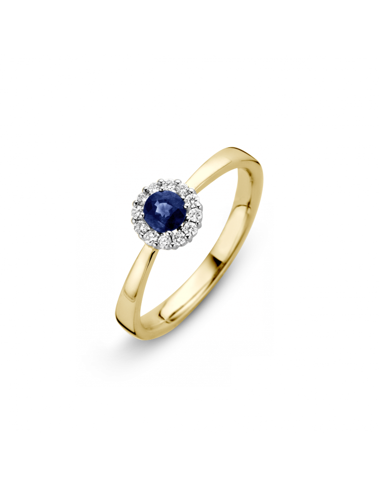Deze ring uit de CONCA serie geeft je koninklijke allures, met 0.12 caraat briljant geslepen diamanten en een prachtige saffier als eye catcher,
Schitterend als set te combineren met hanger en oorsieraden