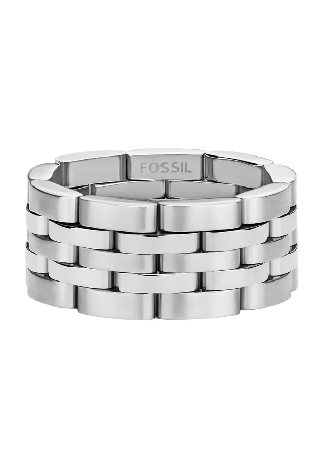 De Arden sieradencollectie is geïnspireerd op klassieke horlogeschakels – een eerbetoon aan Fossils erfgoed in de horlogemakerij. Deze roestvrijstalen ring kan alleen worden gedragen of worden gecombineerd met andere ringen uit je collectie.

Kenmerken

De elegante roestvrijstalen ring met zijn schakelontwerp is perfect voor het creëren van diverse looks.

De gepolijste afwerking geeft de ring een verfijnde glans.

De ring wordt geleverd in een decoratieve verpakking en is ideaal om cadeau te doen.