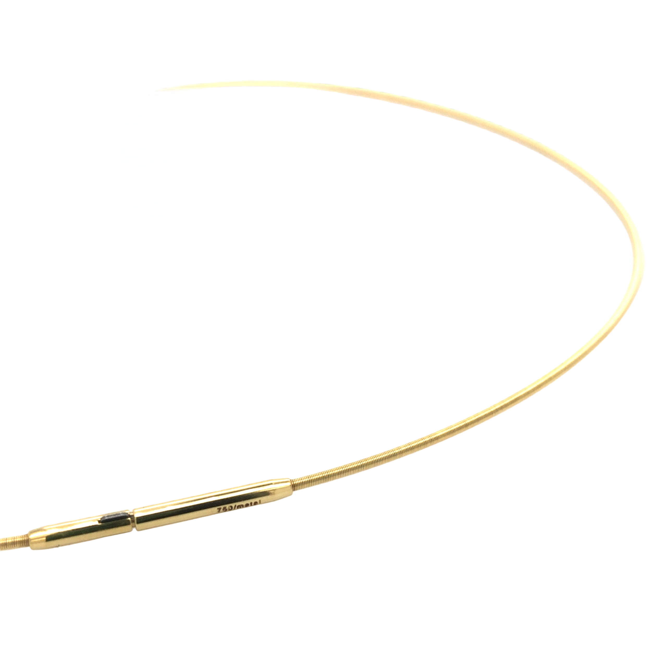 Spiralcollier Gelbgold 750 1,1mm mit patentierter Doppelclip Steckschließe. Länge 42cm