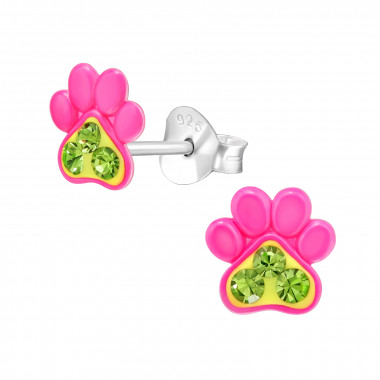 Van wie zouden deze roze pootafdrukjes zijn? van je hondje of het poesje? Misschien wel van een vos of een tijger! In ieder geval zijn ze mooi roze en staan ze prachtig in jouw oren.