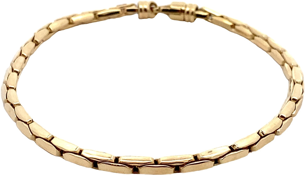 De Monzario armband 1293-A in Geelgoud is een elegante 14k gouden armband met een dikte van 3.4mm en modelnummer 15044856. Deze armband uit de categorie JEWEL is perfect als dagelijks accessoire of voor speciale gelegenheden. Draag hem solo voor een subtiele touch of combineer met andere armbanden voor een trendy look.
