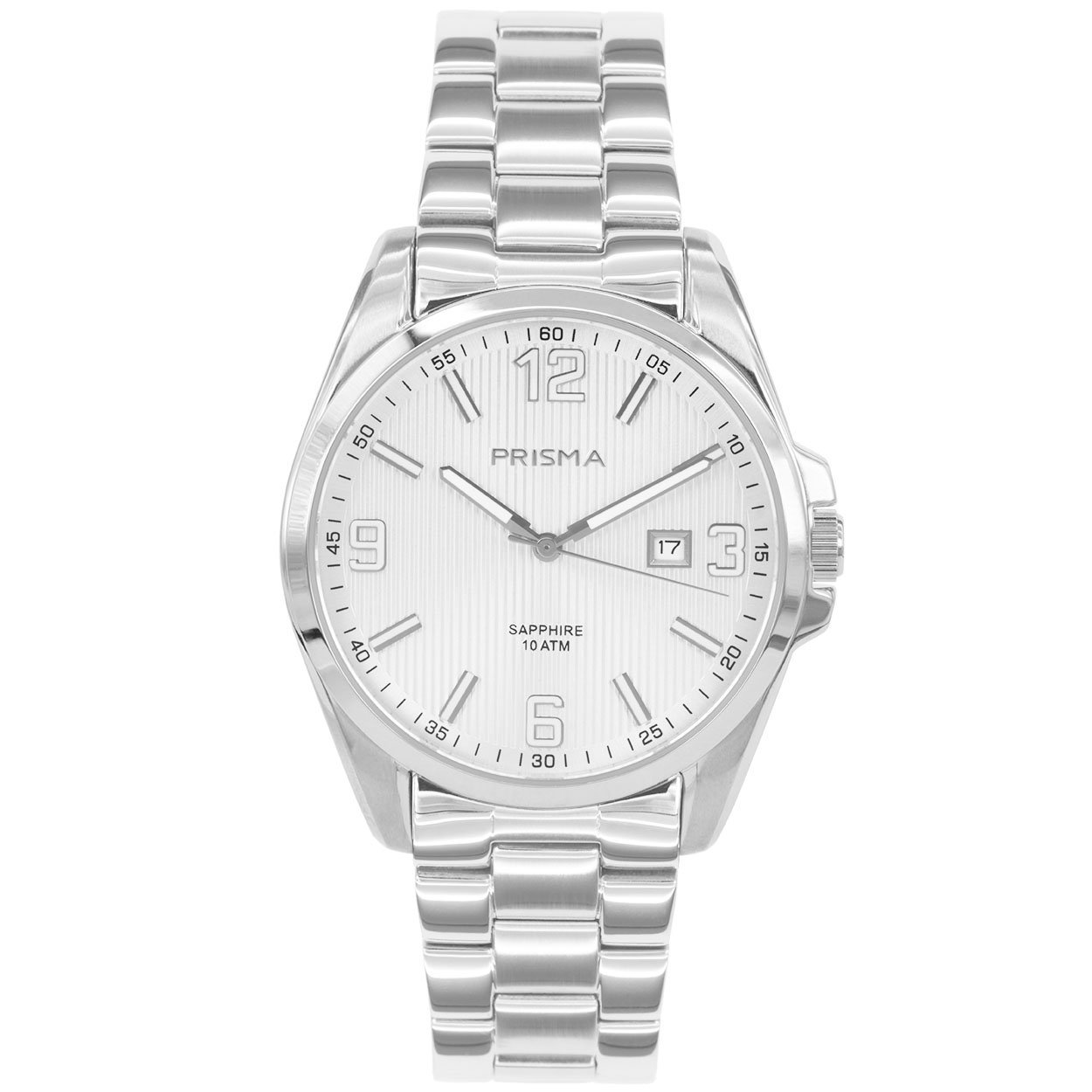 Prisma Horloge P1145 Heren ShockProof Solid Edelstaal  

Voordelen
- band edelstaal zilver
- wijzerplaat zilver met zilvere cijfers (arabisch)
- boven gem. waterdicht: zwemmen/duiken
- glas is zeer krasvast
- ook voor brede pols (max. 231 mm)- datum
- duidelijke tijdsweergave
- quartz
- maat kast 40mm (breedte) 9mm (dikte)

Met de Pattern Solid brengt Prisma opnieuw een kwaliteitshorloge op de markt. Dankzij de schuifbare sluiting zal de horlogeband niet losbreken bij hoge spanning. Ook is het horloge voorzien van krasvrij saffierglas en gemaakt van solid edelstaal. Naast de kroonbeschermer is ook het uurwerk schokbestendig. Dankzij de 10 ATM waterdichtheid zijn vochtproblemen verleden tijd. Dit Prisma horloge voldoet dus aande hoogste kwaliteitsnormen. Een schitterend herenhorloge voor elke gelegenheid.

