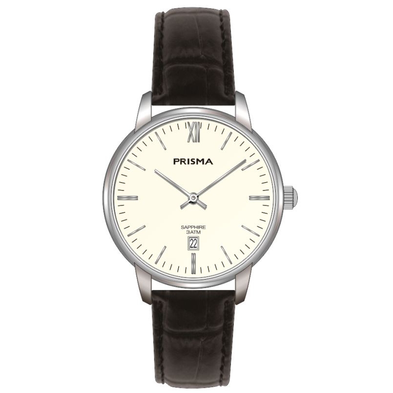 Prisma horloge P2383  Penina zilverkleurig heren edelstaal saffierglas 3 ATM

Algemeen
Geslacht: heren
Model: P.2383

Voordelen
- echt lederen band met zilverkleurige gesp
- rond model
- wijzerplaat wit met zilverkleurige index
- waterdicht all-weather
- glas is zeer krasvast
- quartz uurwerk
- maat kast 37 mm (breedte) 6,5mm (dikte)

