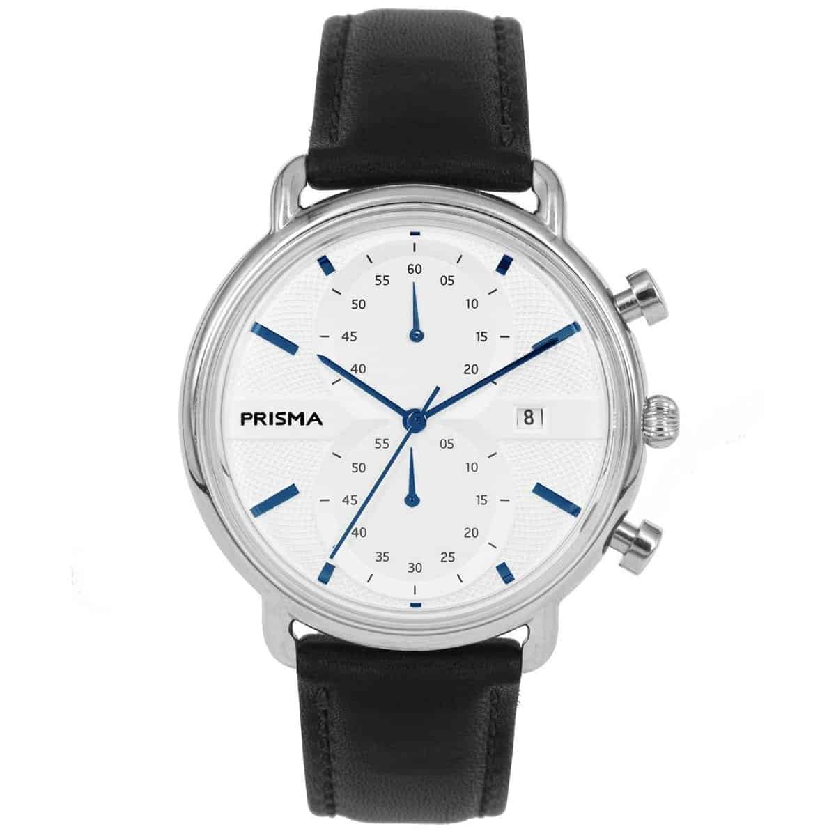 Prisma horloge P1920 heren multifunctie edelstaal 

Algemeen
Geslacht: heren
Model: P.1920

Voordelen
- band echt leer zwart (zwart kleurig stiksel)
- multi-functie
- wijzerplaat zilver met blauwe streepjes
- ook voor brede pols (max. 229mm)
- 24 uurs aanduiding
- dagwijzer
- rundleer
- quartz
- maat kast 42mm (breedte) 11,7mm (dikte)




