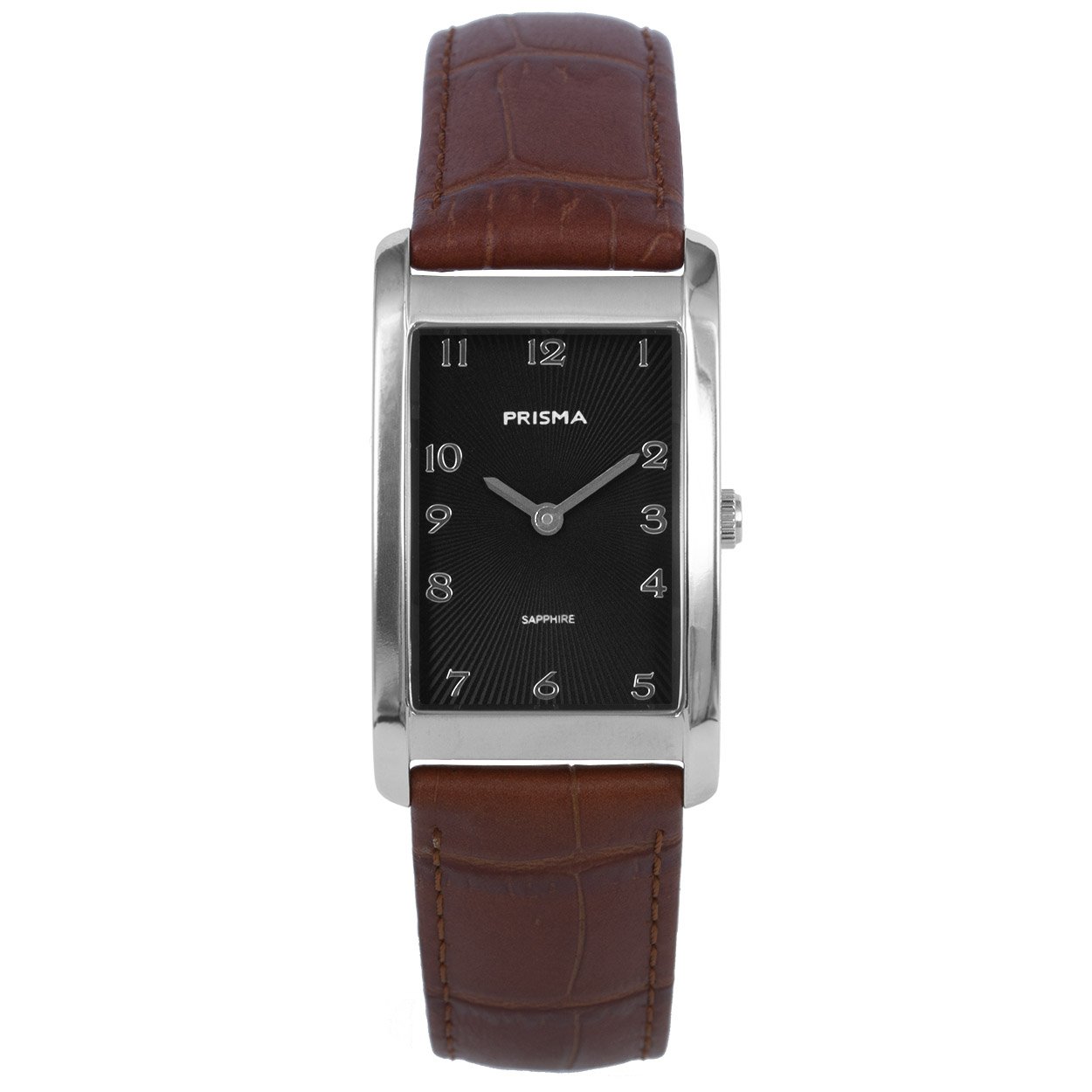 Prisma horloge P1966 dames titanium saffierglas 5 ATM 

Algemeen
Geslacht: dames
Model: P.1966

Voordelen
- band echt leer bruin (bruin kleurig stiksel)
- wijzerplaat zwart met zilvere cijfers (arabisch)
- kast geschikt voor mensen met eenallergie
- draagcomfort door licht gewicht
- glas is zeer krasvast
- ook voor brede pols (max. 219,5 mm)
- rechthoek design
- quartz
- maat kast 23mm (breedte) 7,6mm (dikte)

