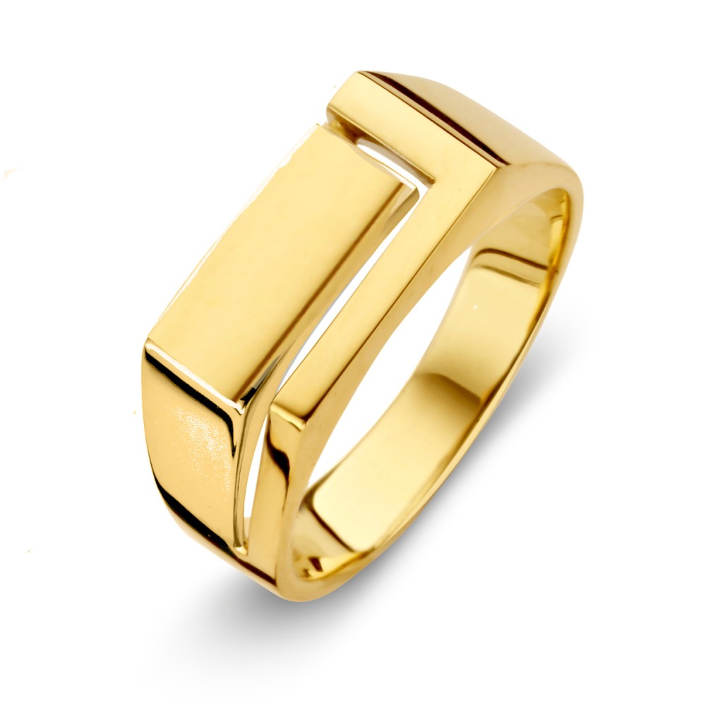 14 Karaat geel gouden Excellent heren fantasie ring.
