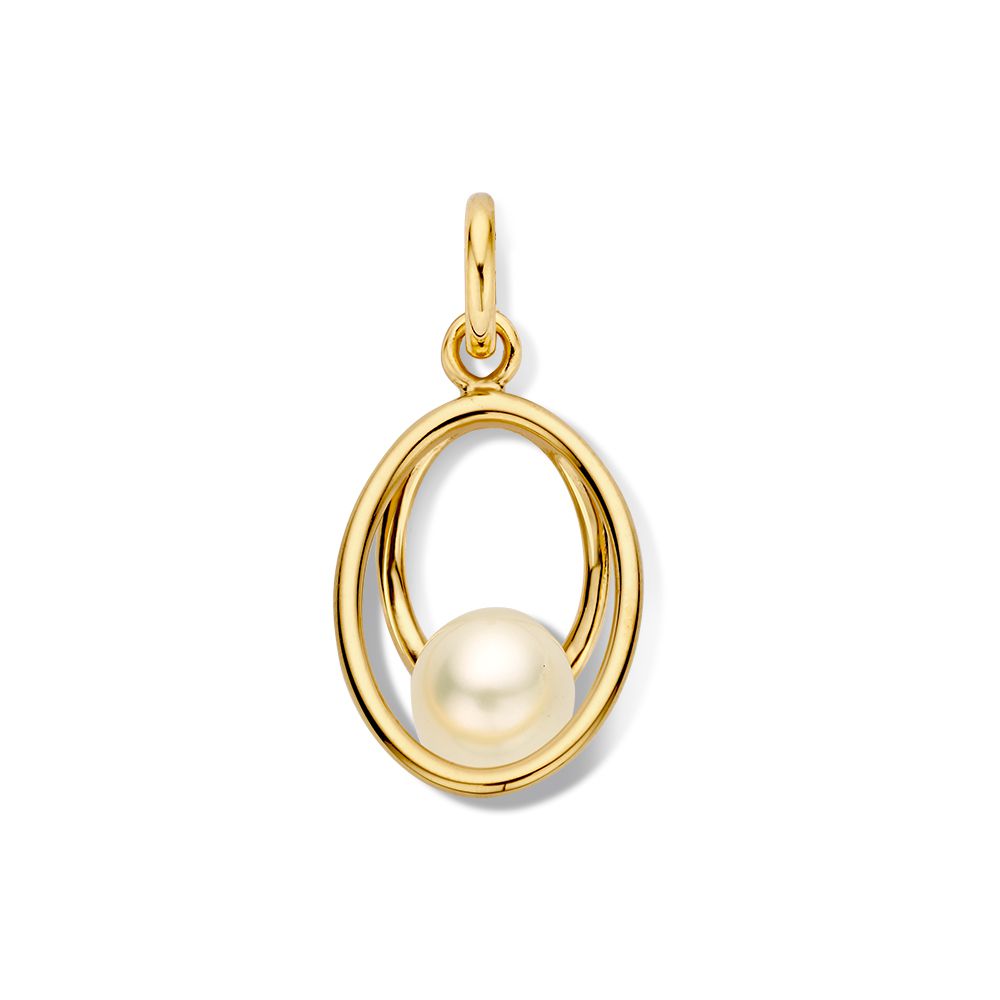 De Hanger geelgoud parel, modelnummer HB137519, is een elegante hanger. Deze hanger is gemaakt van geelgoud met een glanzende afwerking en heeft een breedte van 11 mm. Het bevat één prachtige parel. Deze hanger is perfect voor dagelijks gebruik of speciale gelegenheden en komt het best tot zijn recht aan een delicate ketting.
