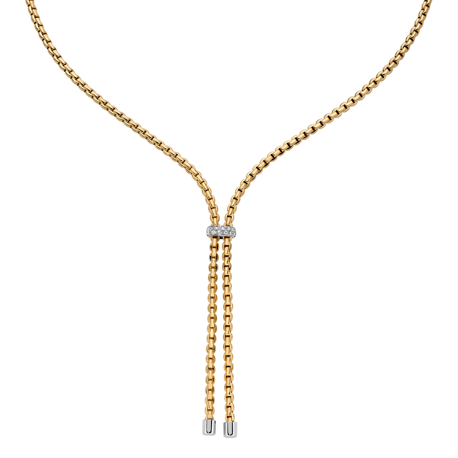 De Fope Eka Collier Geelgoud met diamanten, modelnummer 75501CX_BB_G_X4X_043, is een luxe ketting van een onbekend merk. Deze ketting van 18 karaat geelgoud is versierd met sprankelende diamanten die elke outfit naar een hoger niveau tillen. Perfect om solo te dragen voor een subtiele elegantie of als onderdeel van een gelaagde look voor extra glamour.