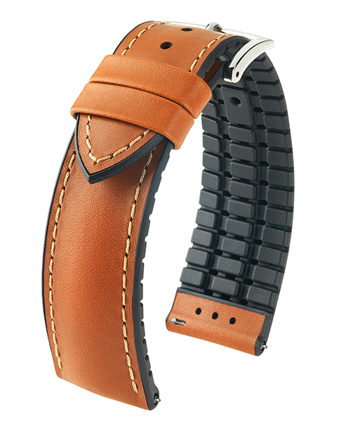JAMES is een klasse apart - authentiek, origineel en bovendien tijdloos. Het hoogwaardige bovenmateriaal van kalfsleer in combinatie met onze HIRSCH Premium rubberen kern zorgt voor een uiterst functionele armband.
