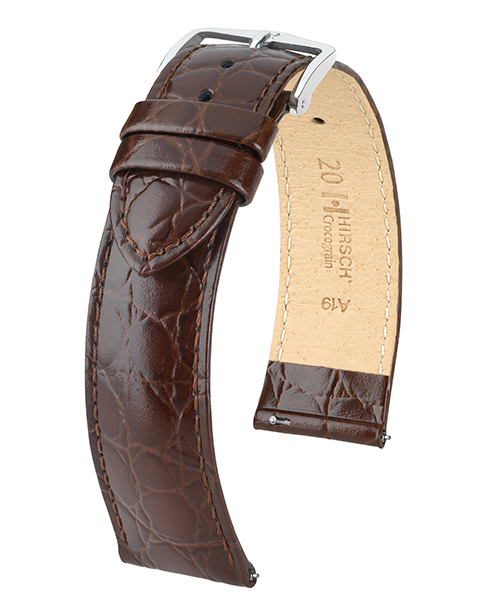 HIRSCH CROCOGRAIN L BROWN CALF 20/18MM 12322810-2-20.
De specificaties zijn als volgt:
Bandbreedte: 20