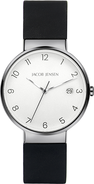 Dit is een horloge van het merk Jacob Jensen gemaakt voor heren.
De specificaties zijn als volgt:
Kastmaat: 37 mm
Kastdikte: 7,5
Bandlengte: 21
Bandbreedte: 18
Waterdichtheid: 5 ATM / 50 Meter / 165 Feet
Dit horloge heeft de volgende functies/eigenschappen:
Datumaanduiding