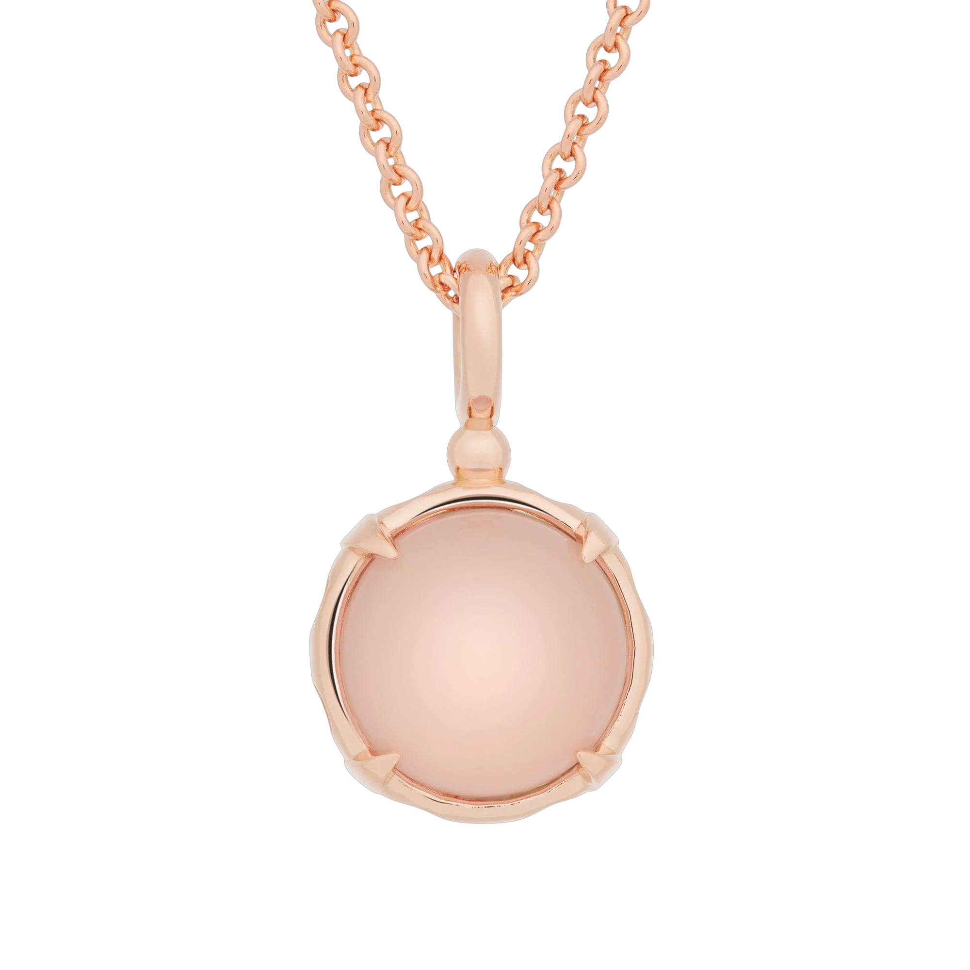 Deze Catch hanger van Bron is vervaardigd uit achttien karaats ros&eacute;goud en combineert de zachte tinten van rozenkwarts en lemonkwarts in een elegant ontwerp. Het referentienummer van dit sieraad is 8HR3444LQCRQC.