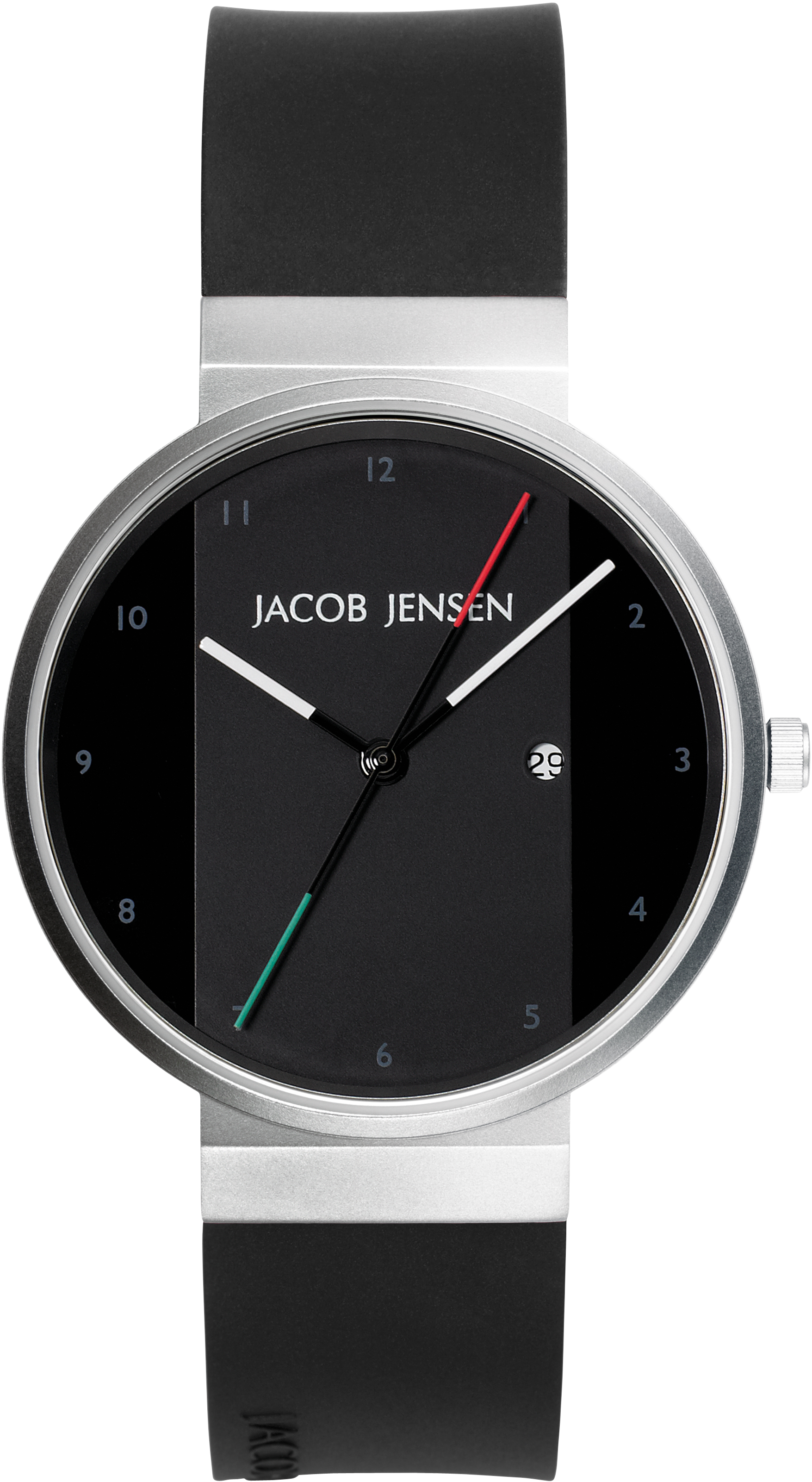 Dit is een horloge van het merk Jacob Jensen gemaakt voor heren.
De specificaties zijn als volgt:
Kastmaat: 35 mm
Bandlengte: 200
Bandbreedte: 17
Waterdichtheid: 3 ATM / 30 Meter / 100 Feet
Dit horloge heeft de volgende functies/eigenschappen:
Datumaanduiding