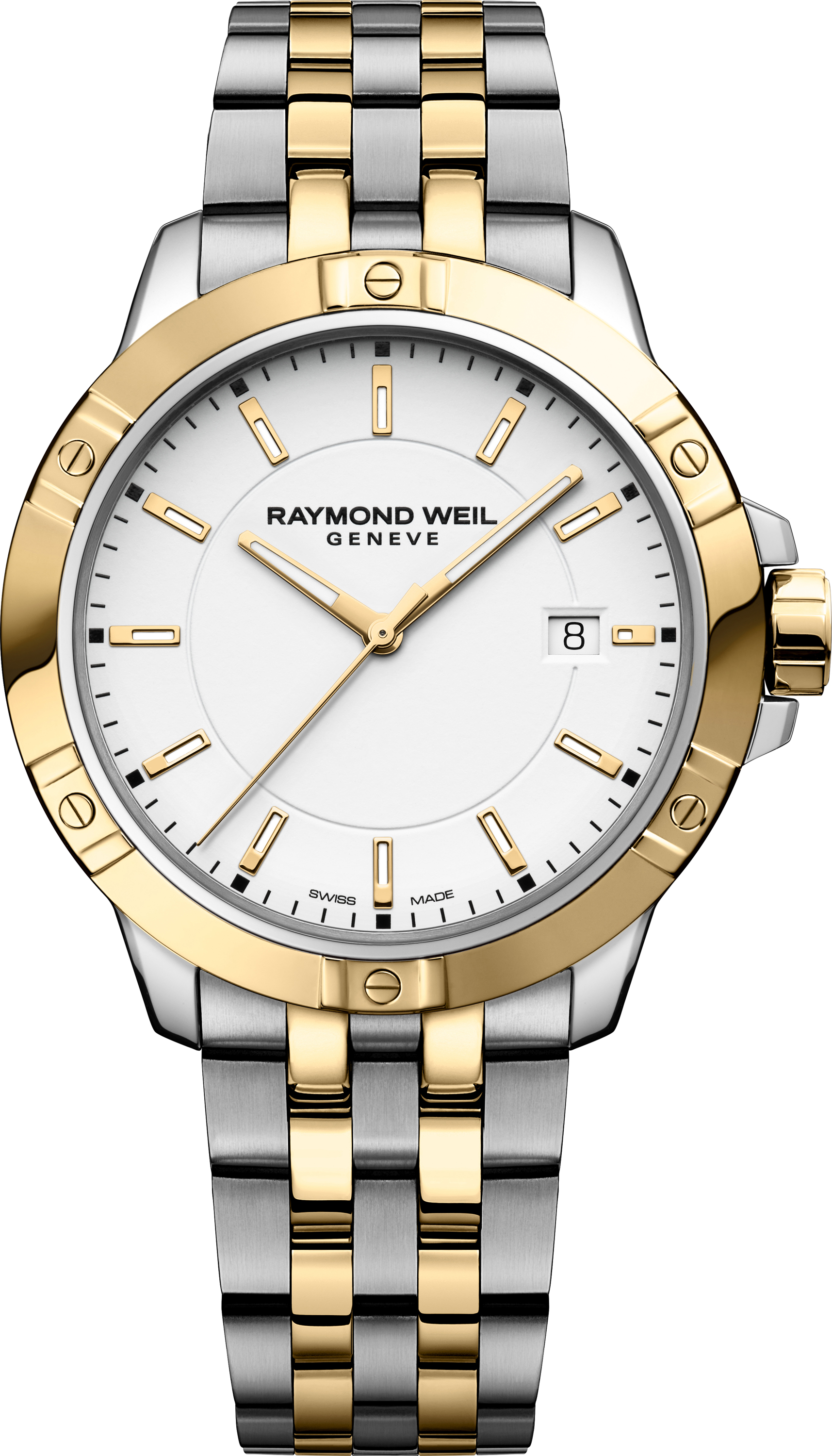Dit is een horloge van het merk Raymond Weil gemaakt voor heren.
De specificaties zijn als volgt:
Kastmaat: 41 mm
Kastdikte: 10 mm
Waterdichtheid: 30 ATM / 300 Meter / 1.000 Feet
Dit horloge heeft de volgende functies/eigenschappen:
Datumaanduiding