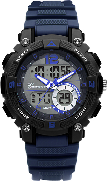 Garonne Kinderhorloge Zwart Blauw 38 mm | KQ21Q475