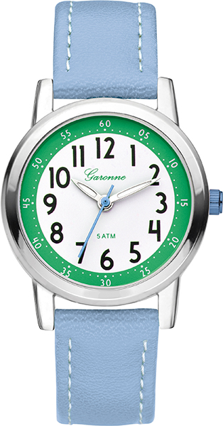 Dit is een horloge van het merk Garonne gemaakt voor meisjes.
De specificaties zijn als volgt:
Kastmaat: 28 mm
Kastdikte: 7,7 mm
Bandlengte: 170
Bandbreedte: 14
Waterdichtheid: 5 ATM / 50 Meter / 165 Feet