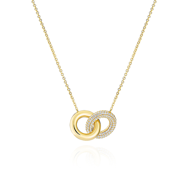 Sif Jakobs collier Carrara Due Piccolo collier SJ-N2477-CZ-YG
zilver 18 krt. goldplated