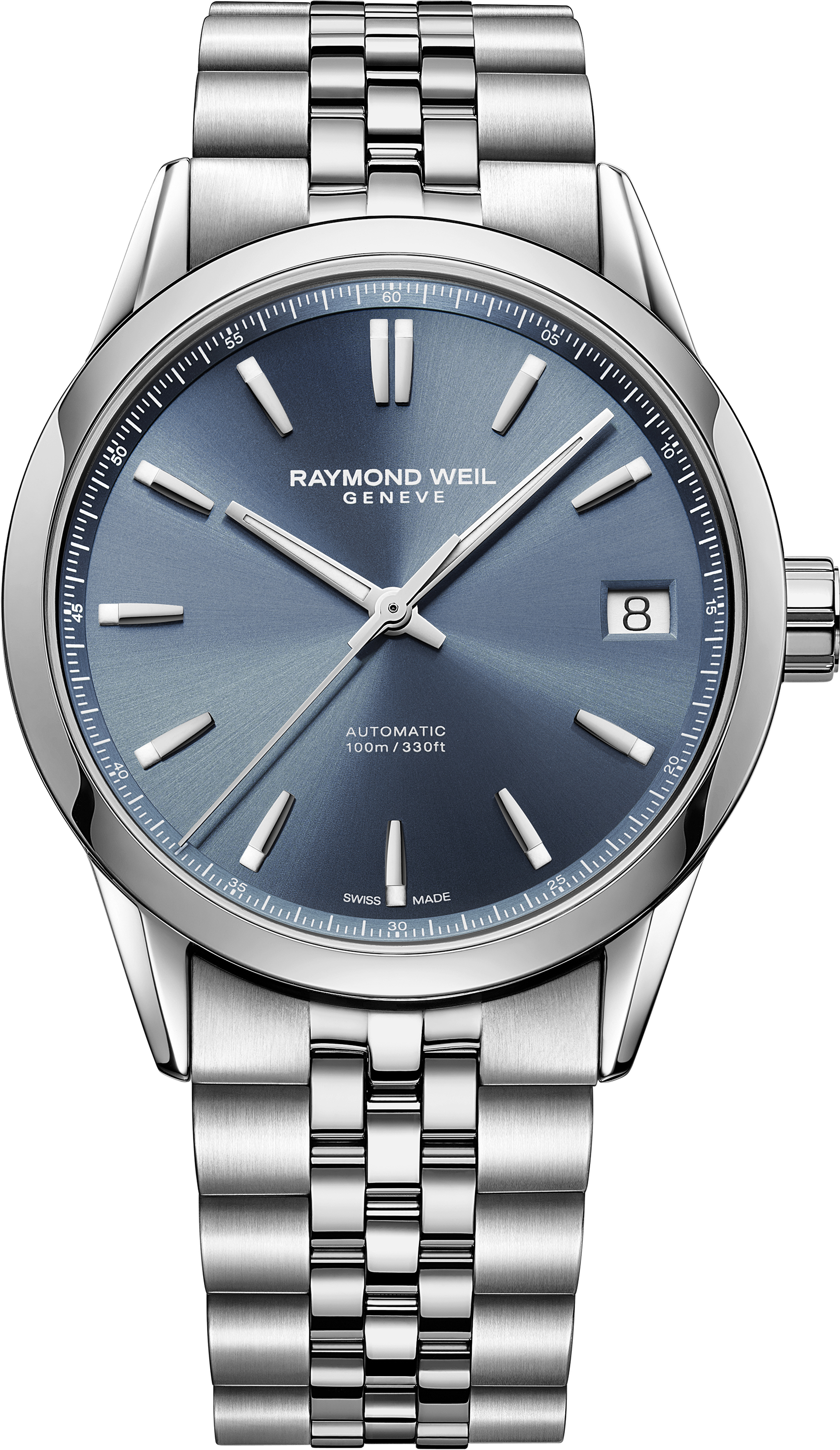 Dit is een horloge van het merk Raymond Weil gemaakt voor heren.
De specificaties zijn als volgt:
Kastmaat: 40 mm
Kastdikte: 9,77 mm
Waterdichtheid: 10 ATM / 100 Meter / 330 Feet
Dit horloge heeft de volgende functies/eigenschappen:
Datumaanduiding