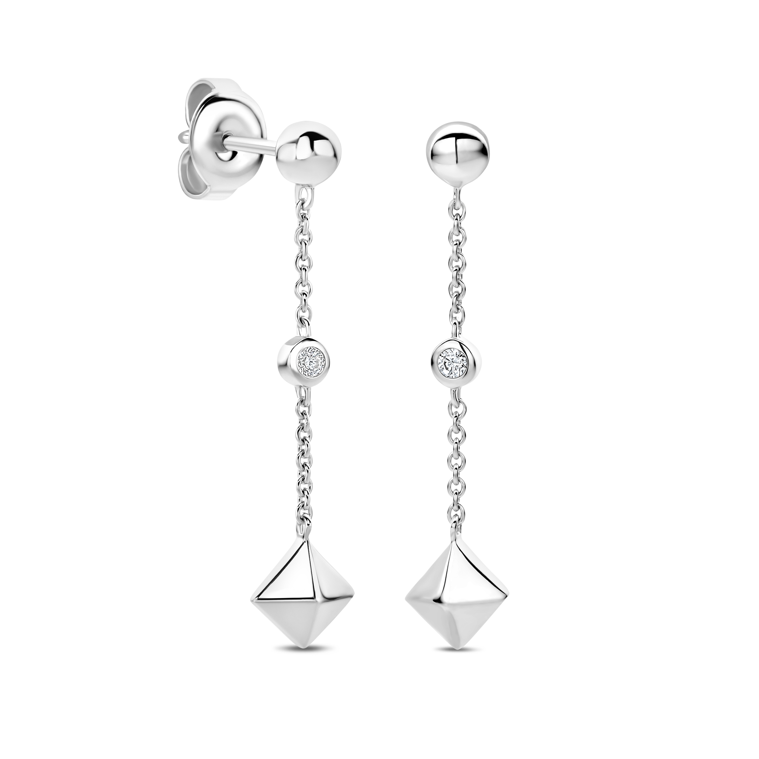 Dit zijn oorbellen van het merk FJF Jewellery gemaakt voor dames.