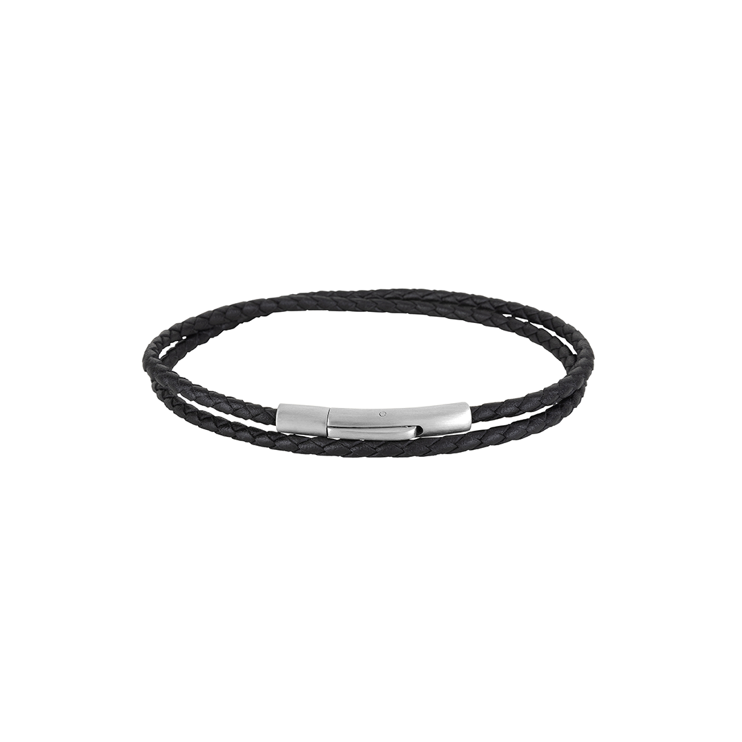 Aze armband Iron Double Slim String Black 21,0cm AZ-BL027-A-210