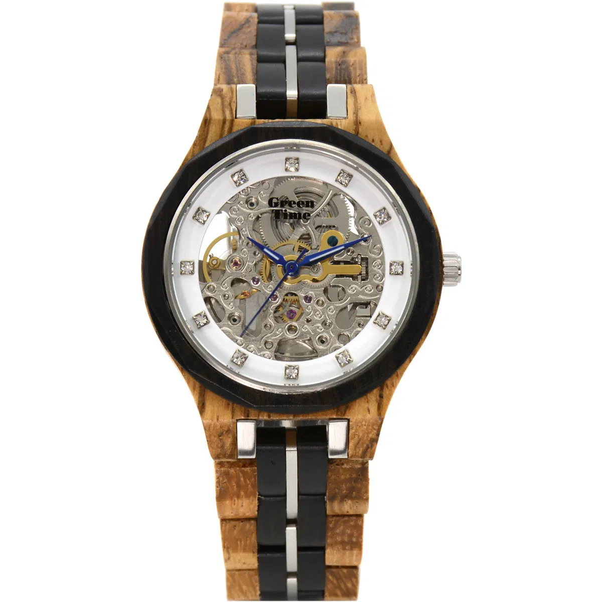 De Green Time Horloge is een stijlvol automaat horloge. Als polshorloge voegt het een vleugje elegantie toe aan elke outfit. Het is ontworpen voor dagelijks gebruik en past perfect om uw pols. Dit horloge is ideaal voor zowel formele als informele gelegenheden, waardoor u altijd op tijd en modieus bent.