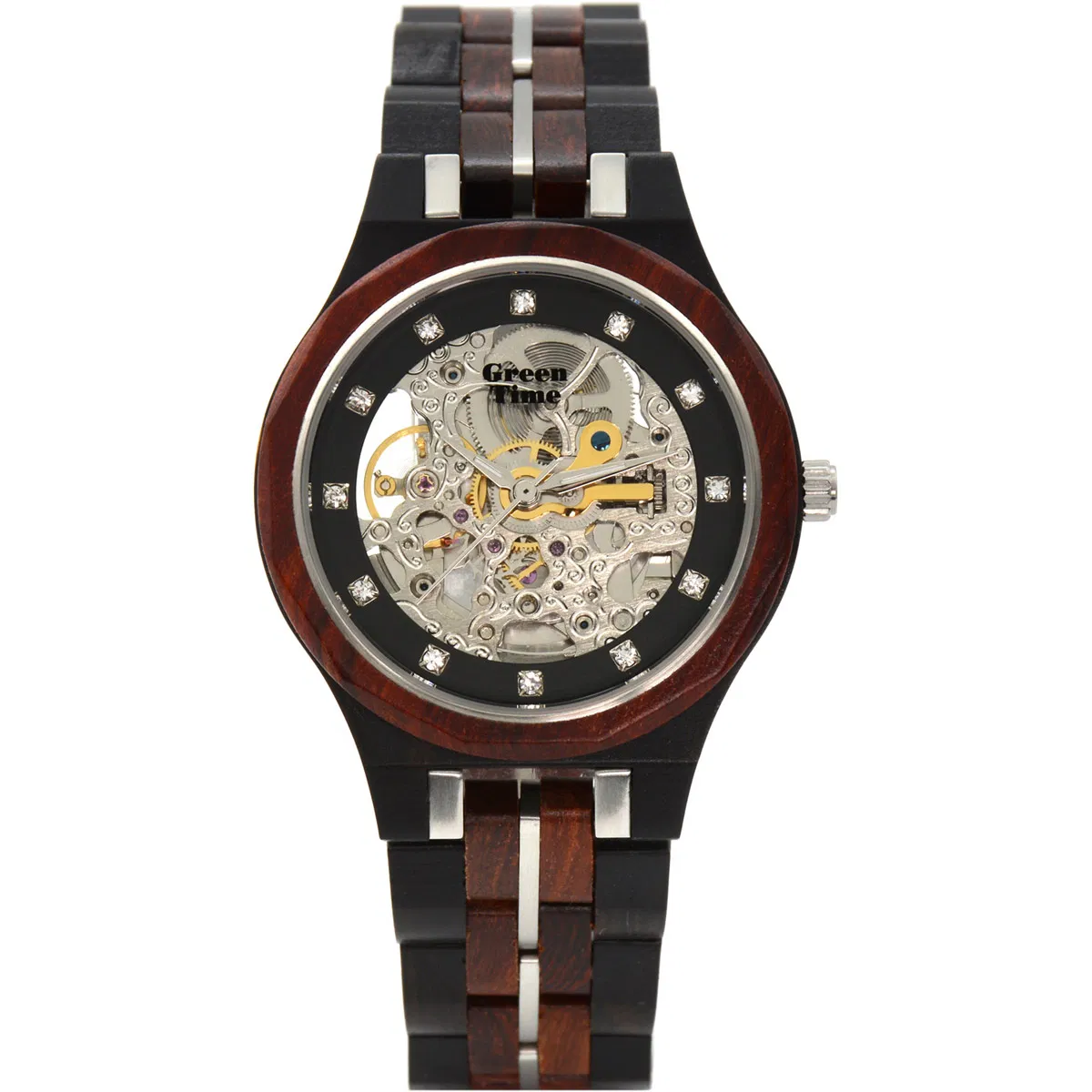 De Green Time Horloge is een stijlvol automaat horloge. Als polshorloge voegt het een vleugje elegantie toe aan elke outfit. Het is ontworpen voor dagelijks gebruik en past perfect om uw pols. Dit horloge is ideaal voor zowel formele als informele gelegenheden, waardoor u altijd op tijd en modieus bent.