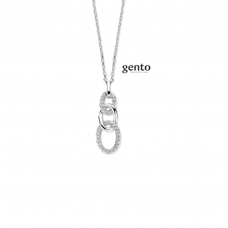Gento hanger en ketting zilver met zirconium