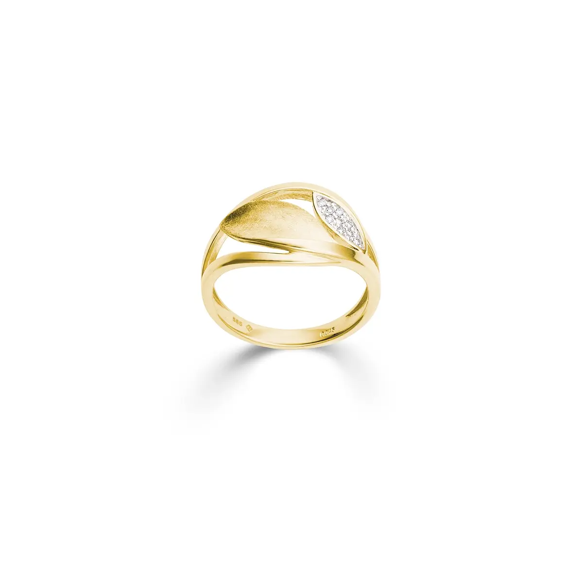 Gouden ring met 0.045 ct. briljant in maat 55