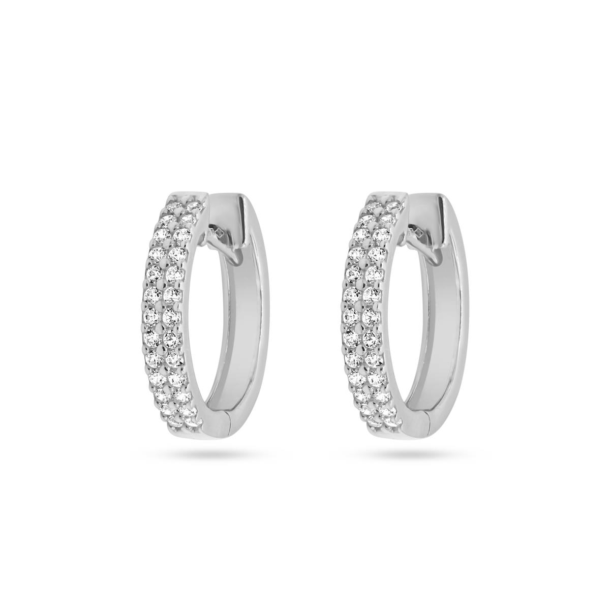 Femme Adorée creolen wit goud 18k zirkonia