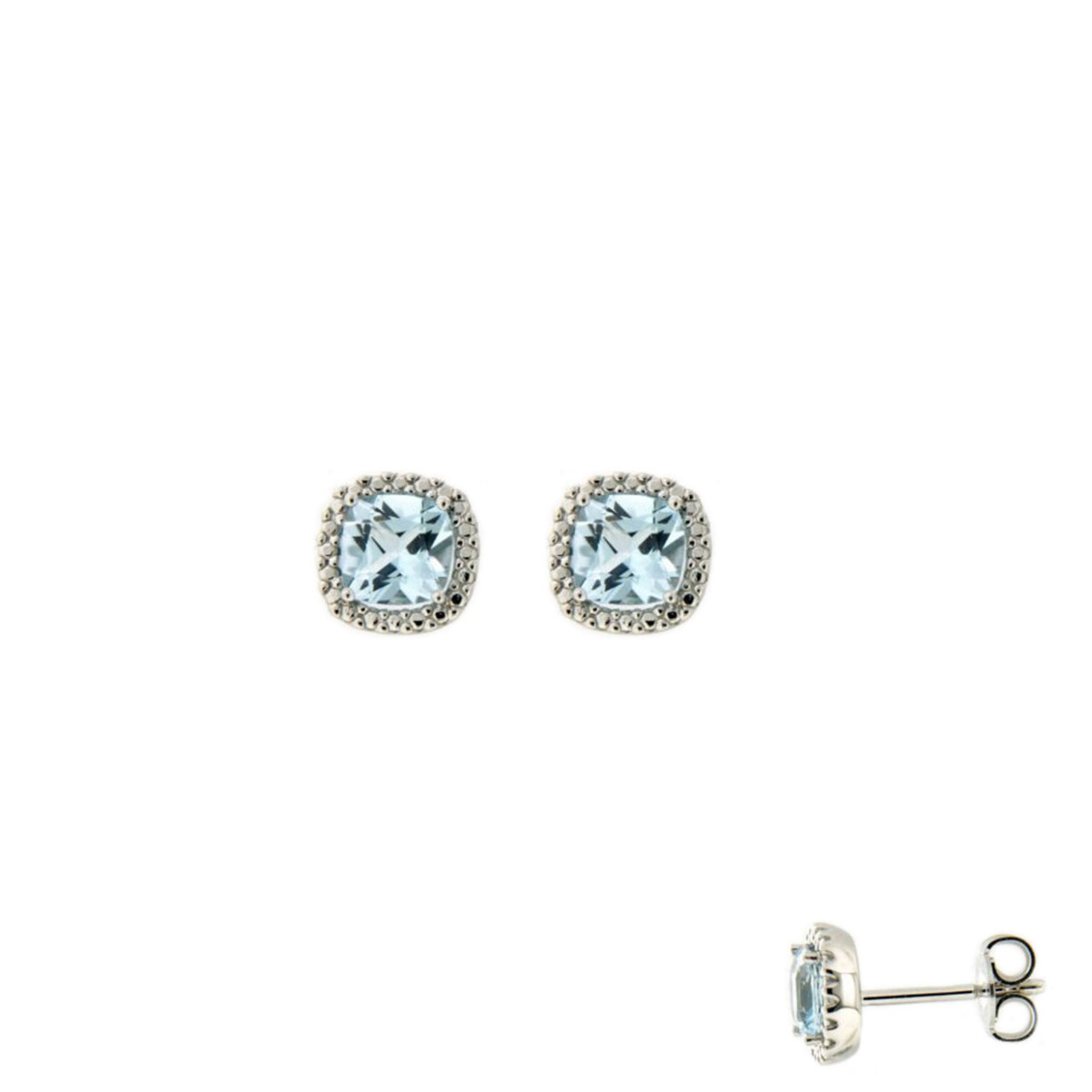 Naiomy oorstekers wit goud 18k topaas Sky Blue