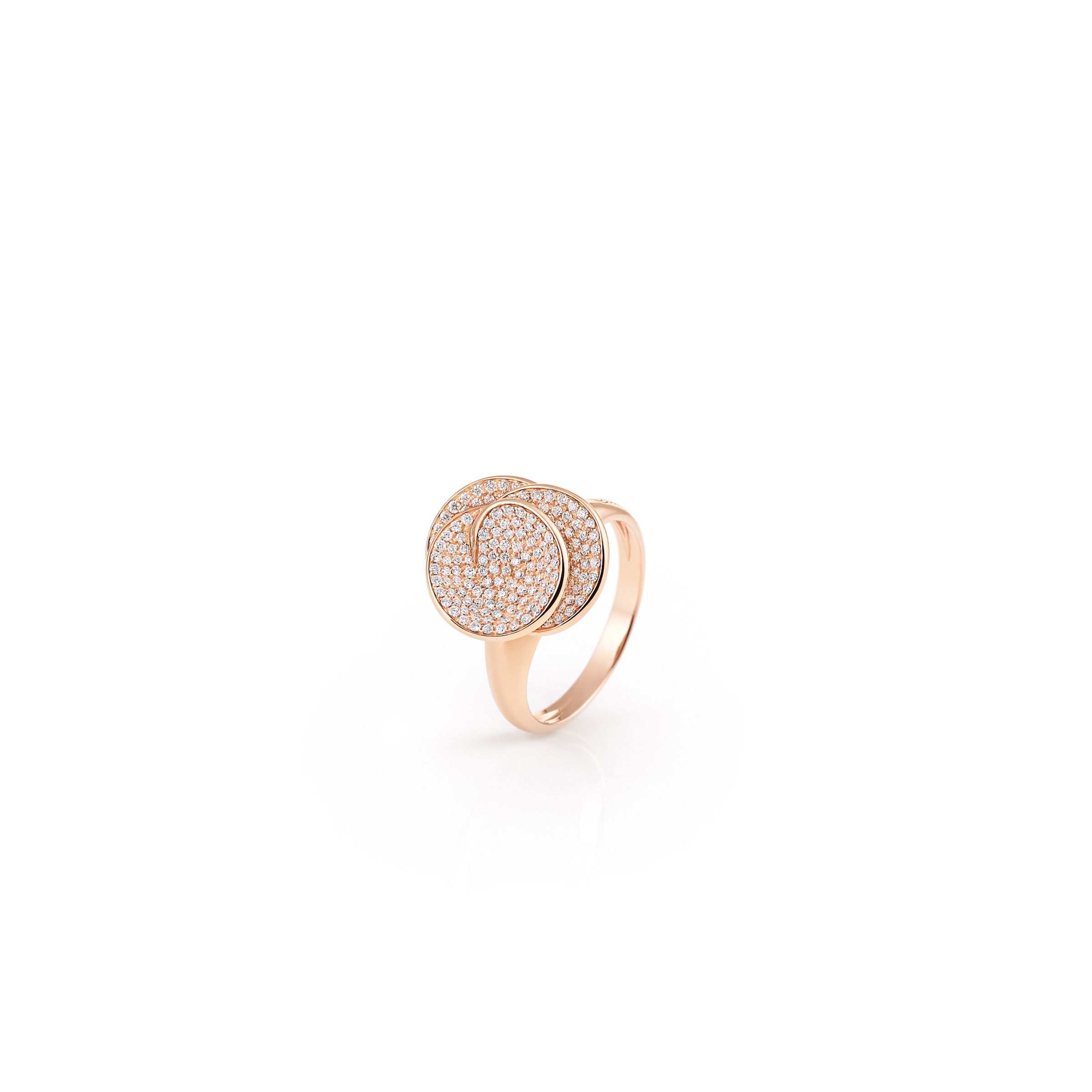 Hypnose Pavé Ring, 18Kt Pink Champagne Gold met pavé diamanten 1.21ct
