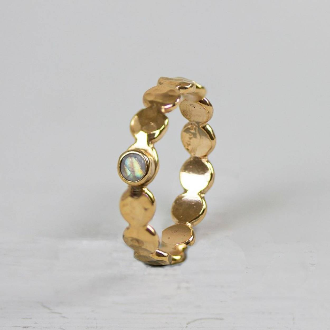 Jeh Ring Zilver/Goldfilled bubbles + maansteen 20467-57