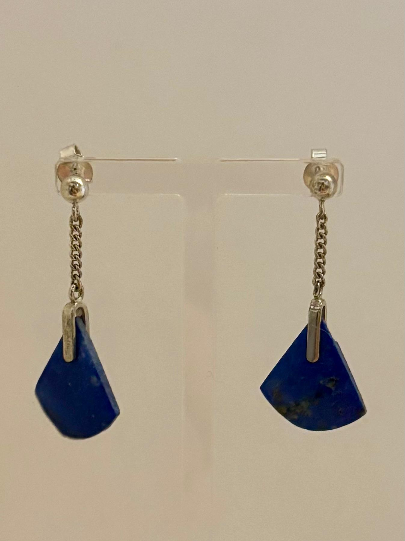 Oorhanger met blauwe lapis lazuli 