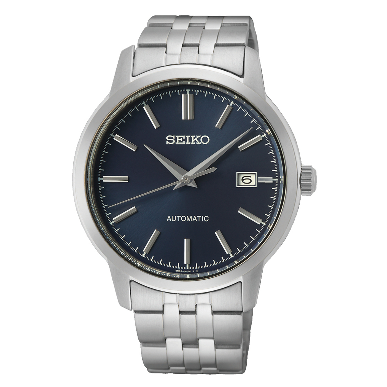 Dit is een herenhorloge van het merk Seiko. Het is een analoog horloge gemaakt van staal. De diameter van de kast is 41.2 mm en de kast is 12 mm dik.
De verdere specificaties van het horloge zijn als volgt:
Kastvorm: rond
Kastkleur: zilverkleurig
Kastmateriaal: staal
Bandbreedte: 18 mm
Bandlengte: 211.2 mm
Sluiting: vouwsluiting met drukker
Wijzerplaatkleur: blauw
Glassoort: hardlex mineraal glas
Waterdichtheid: 10 ATM
Techniek: automaat