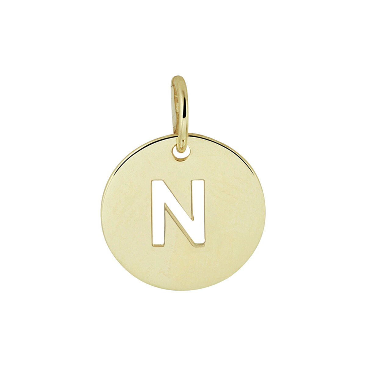 Huiscollectie - 14kt geelgouden letter hanger N - 4020786