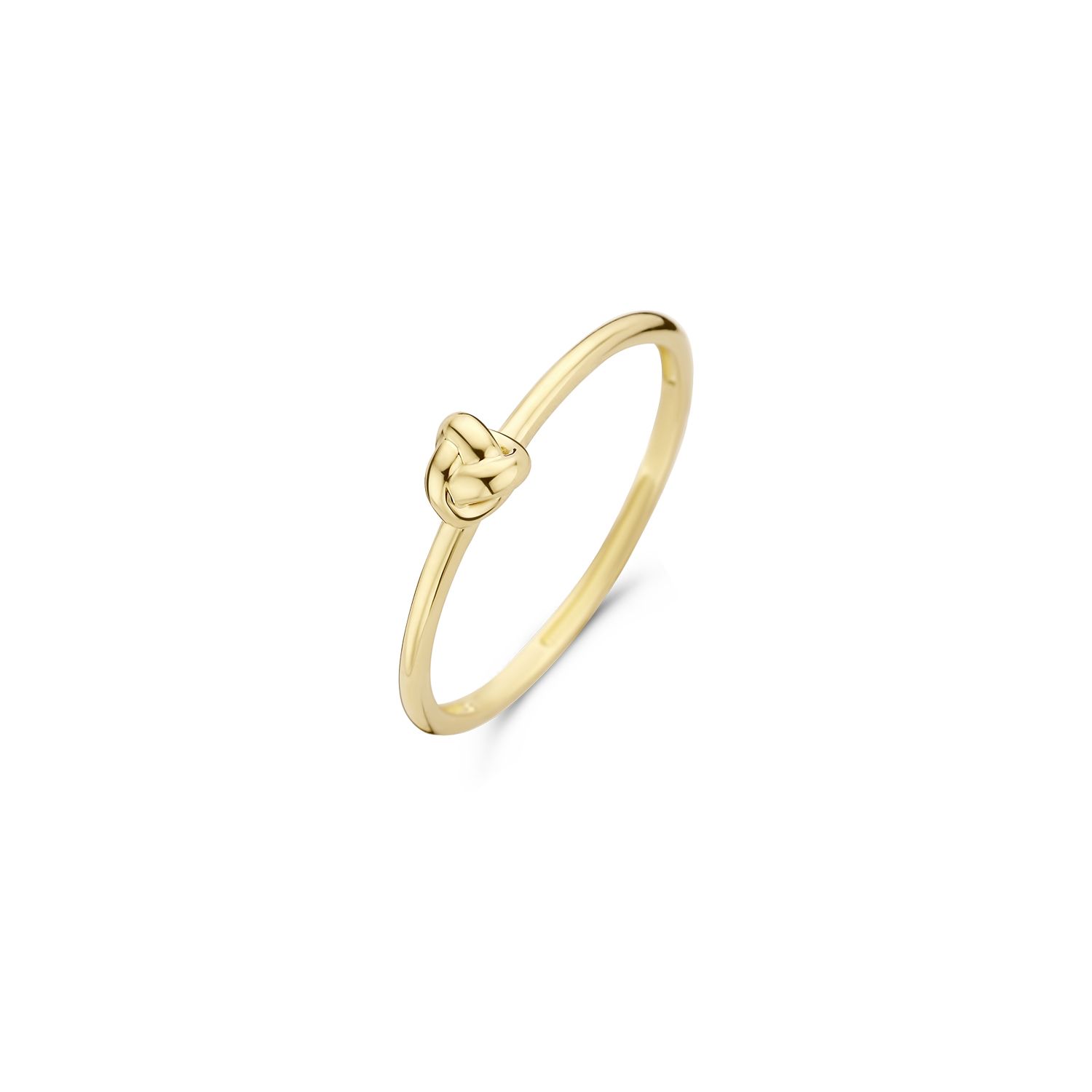 Een knoop siert deze moderne ring van 14k geelgoud. De band is 1,3 mm breed en de knoop heeft een doorsnede van 4,4 mm. Mooi om op zichzelf te dragen of in combinatie met andere aanschuifringen uit onze collectie.